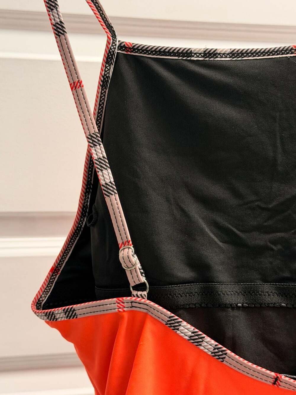 Burberry Logo Print Plaid Trim Bodysuit Size XL - Picture 3 of 4